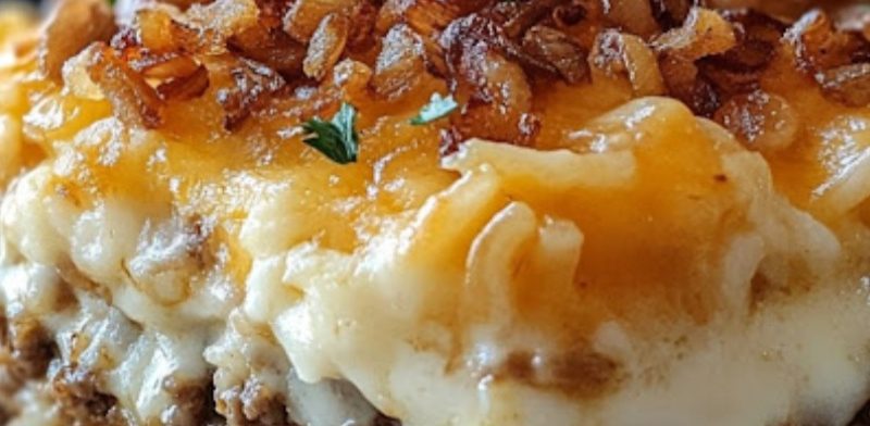 french onion ground beef and rice casserole a hearty comfort food recipe