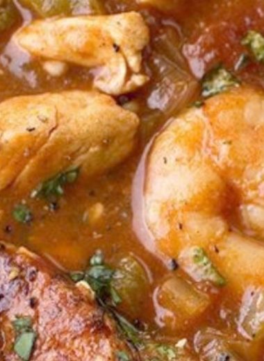 gumbo laya a spicy fusion of gumbo and jambalaya with fragrant garlic rice