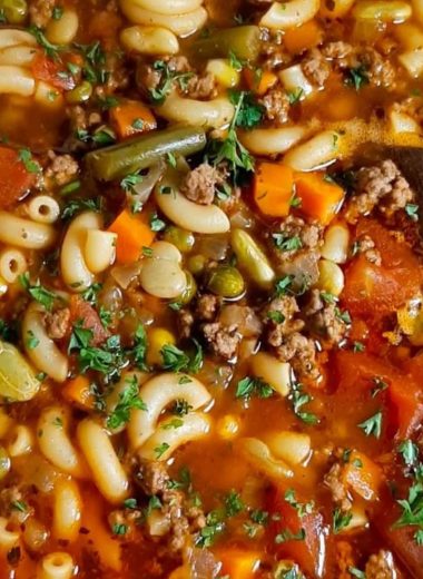 hearty beef and macaroni soup cowboy soup recipe easy comforting and crowd pleasing