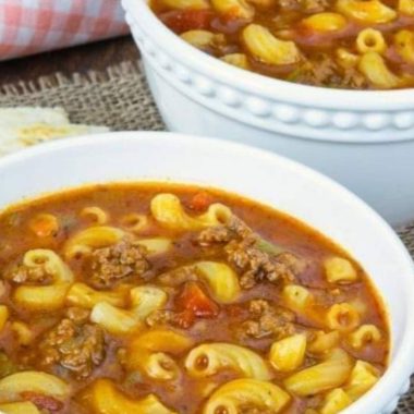hearty beef and tomato macaroni soup recipe comfort in a bowl