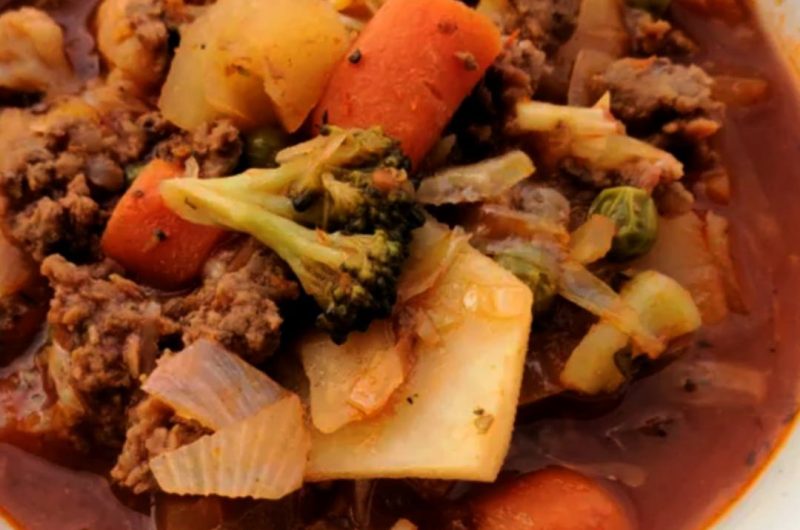 hearty ground beef stew with veggies a slow cooker comfort food recipe