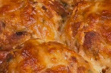 hearty meat and potato casserole with mushrooms and cheese a comfort food classic