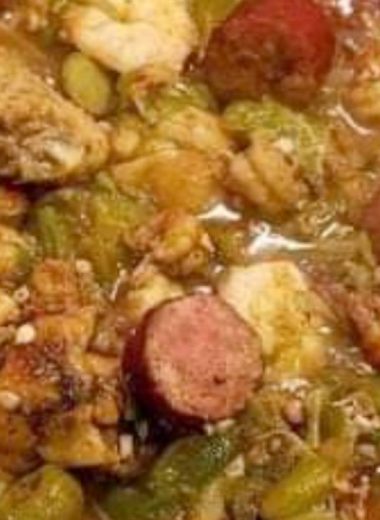 hearty okra stew with chicken sausage shrimp and crawfish tails a cajun delight