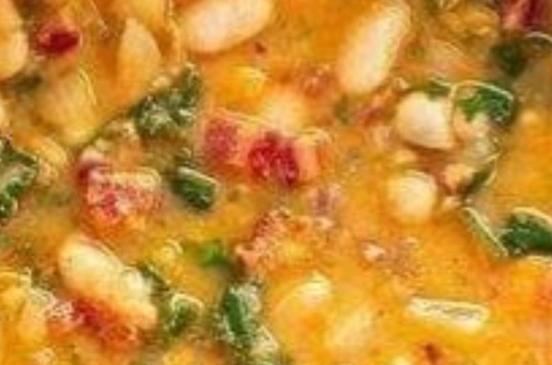 hearty slow cooker fire roasted tomato and white bean soup recipe