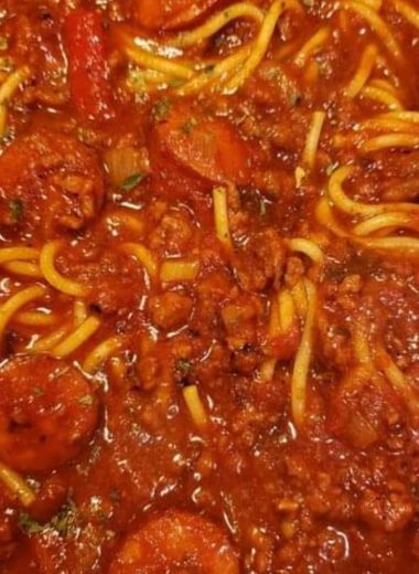 hearty spaghetti with sausage and ground beef a family favorite comfort meal