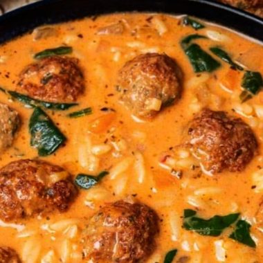 hearty turkey meatball soup with orzo and spinach a comforting family favorite