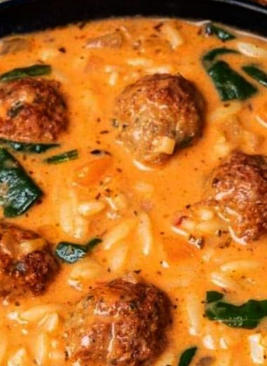 hearty turkey meatball soup with orzo and spinach a comforting family favorite