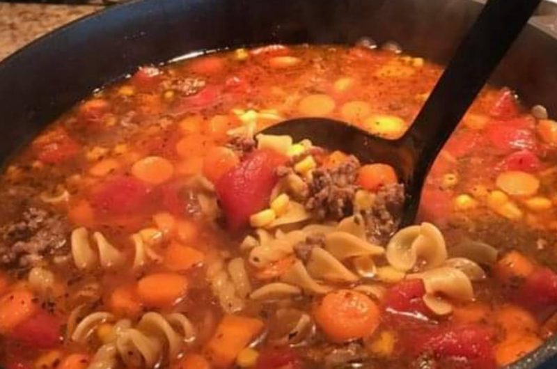 hearty vegetable beef noodle soup recipe comfort in a bowl