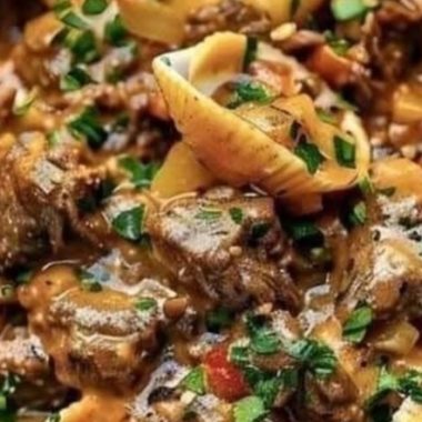 indulgent beef pasta in a rich creamy garlic sauce a gourmet comfort food recipe