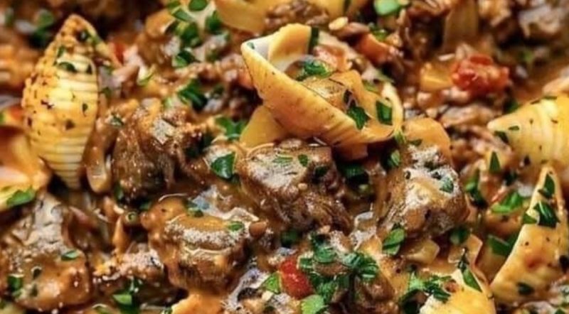indulgent beef pasta in a rich creamy garlic sauce a gourmet comfort food recipe