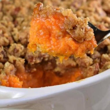 irresistible sweet potato casserole with crunchy pecan streusel topping