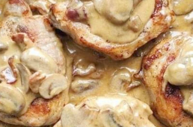 juicy bacon mushroom pork chops recipe a creamy savory delight