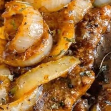 juicy cubed steak with rich onion gravy a comfort food classic 1