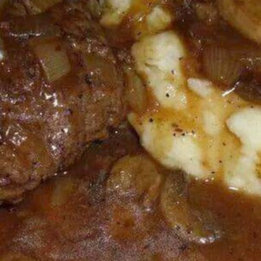 juicy hamburger steaks with rich onion gravy a comfort food classic 1