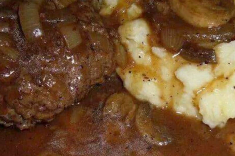 juicy hamburger steaks with rich onion gravy a comfort food classic 1