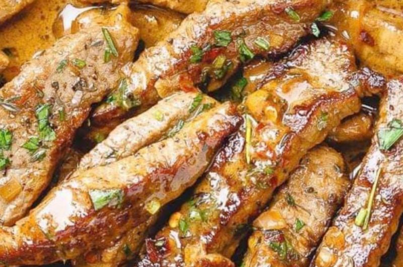 juicy pan seared steak in rich butter sauce a quick and easy gourmet recipe