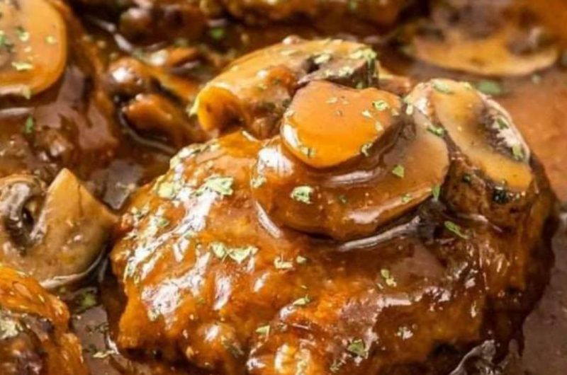 juicy salisbury steak with rich mushroom gravy a comfort food classic