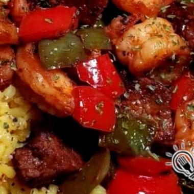 jumbo shrimp and baby yukon gold potatoes in garlic thyme sauce a gourmet delight