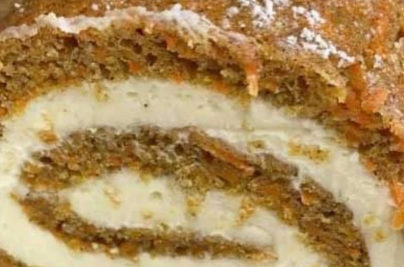 moist and delicious carrot cake roll with cream cheese frosting a perfect dessert recipe