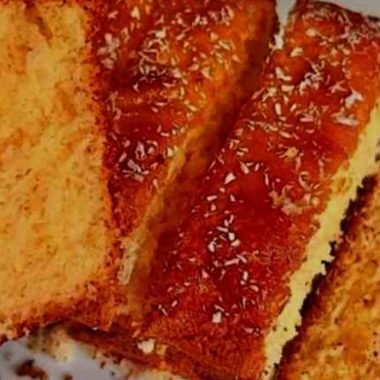 moist and flavorful orange cake with honey and coconut flakes recipe