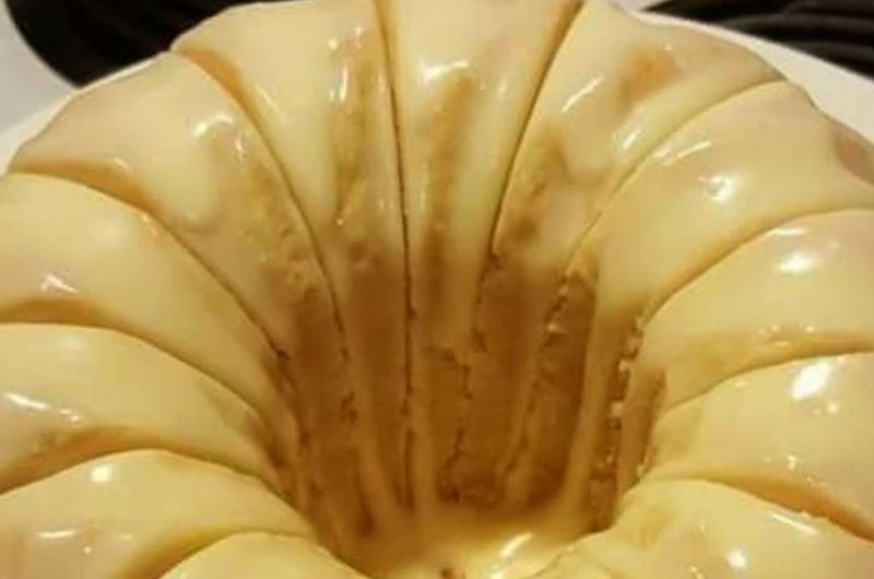 moist and fluffy vanilla buttermilk pound cake recipe with cream cheese glaze
