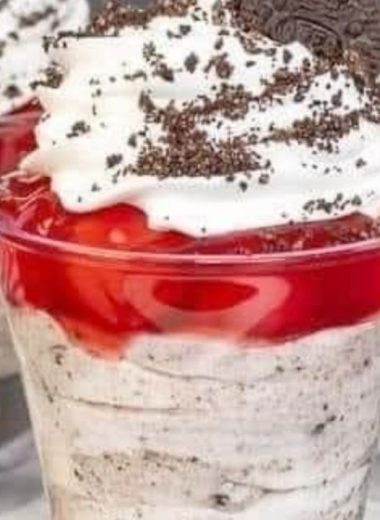 no bake cherry cookies and cream cheesecake parfait easy creamy and delicious dessert