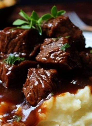no peek beef tips tender oven or slow cooker recipe with rich gravy