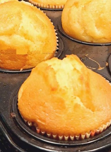 perfectly moist and spongy vanilla peach muffins recipe