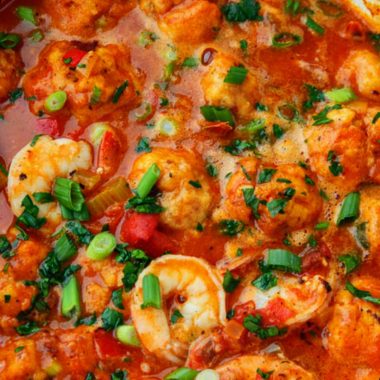 shrimp creole soup with bacon and cheddar dumplings a hearty southern comfort food recipe