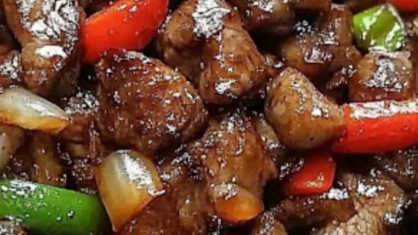 sizzling chinese pepper steak with onions quick flavorful and easy stir fry recipe