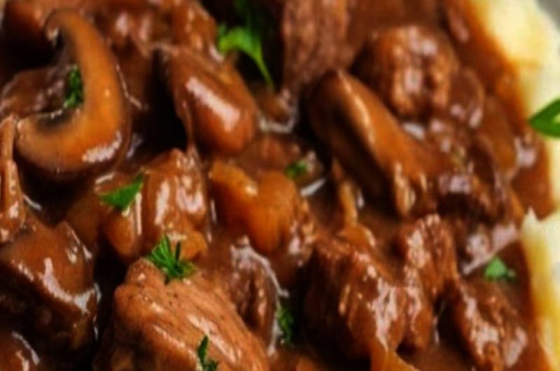 slow cooker beef tips with mushroom gravy a hearty flavorful family favorite
