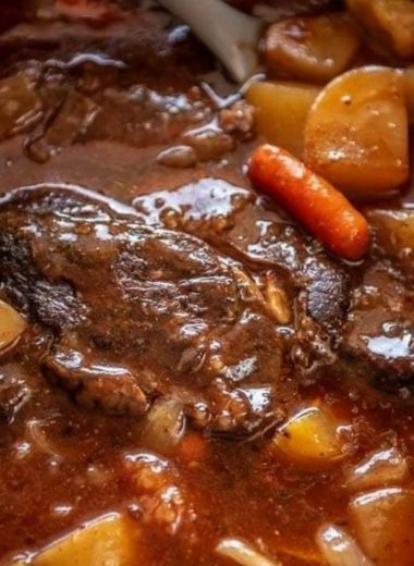 slow cooker pot roast with rich gravy sauce a hearty comfort food recipe