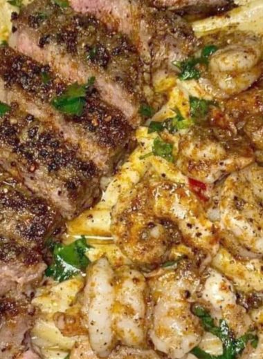 spicy jerk steak and shrimp over yellow rice a caribbean inspired delight 1