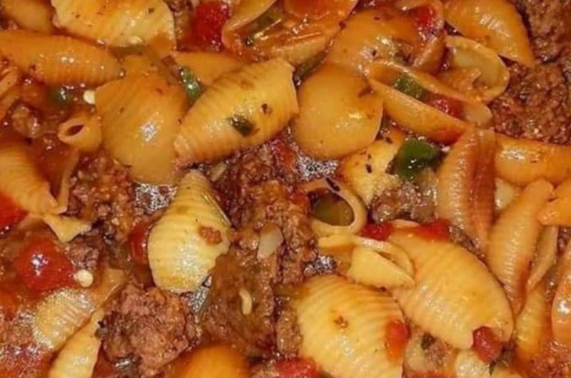 spicy mexican hamburger and shells a flavorful one pot wonder