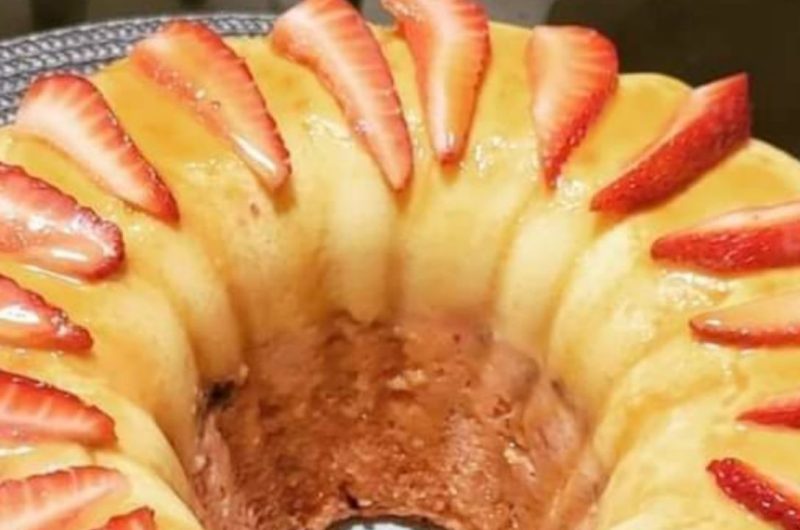 strawberries and flan impossible cake a decadent dessert fusion