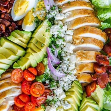 ultimate 7 layer chicken cobb salad with balsamic dressing a healthy flavorful delight