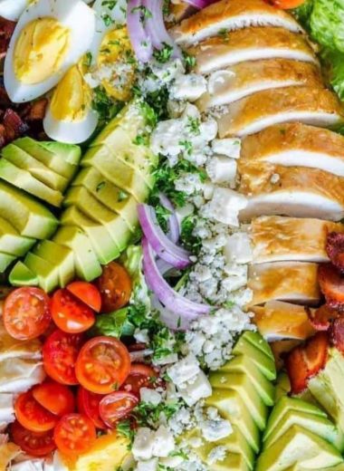 ultimate 7 layer chicken cobb salad with balsamic dressing a healthy flavorful delight