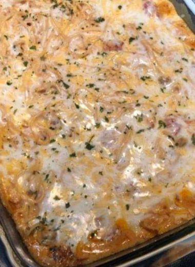 ultimate chicken spaghetti casserole recipe easy cheesy and family friendly