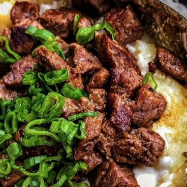 ultimate loaded baked potato with garlic butter steak bites a hearty comfort food recipe