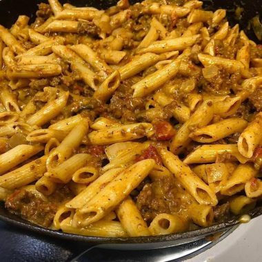 ultimate meaty cheesy chili mac with penne pasta a hearty comfort food recipe