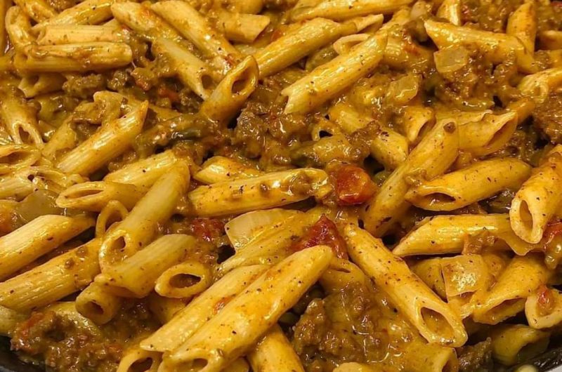 ultimate meaty cheesy chili mac with penne pasta a hearty comfort food recipe