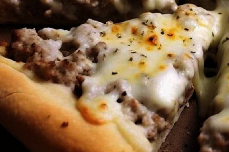 ultimate sausage gravy breakfast pizza recipe easy kid friendly comfort food