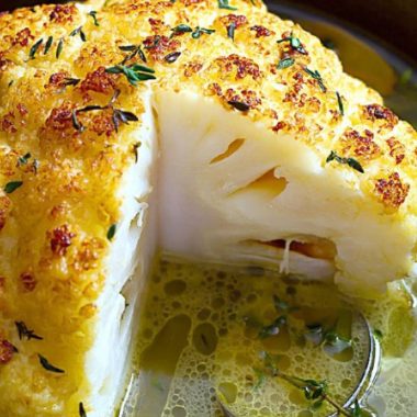 whole roasted cauliflower with butter sauce a delicious and easy whole30 recipe