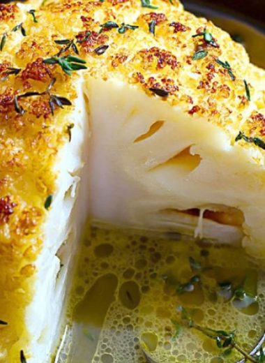 whole roasted cauliflower with butter sauce a delicious and easy whole30 recipe